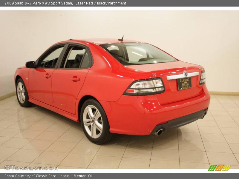 Laser Red / Black/Parchment 2009 Saab 9-3 Aero XWD Sport Sedan