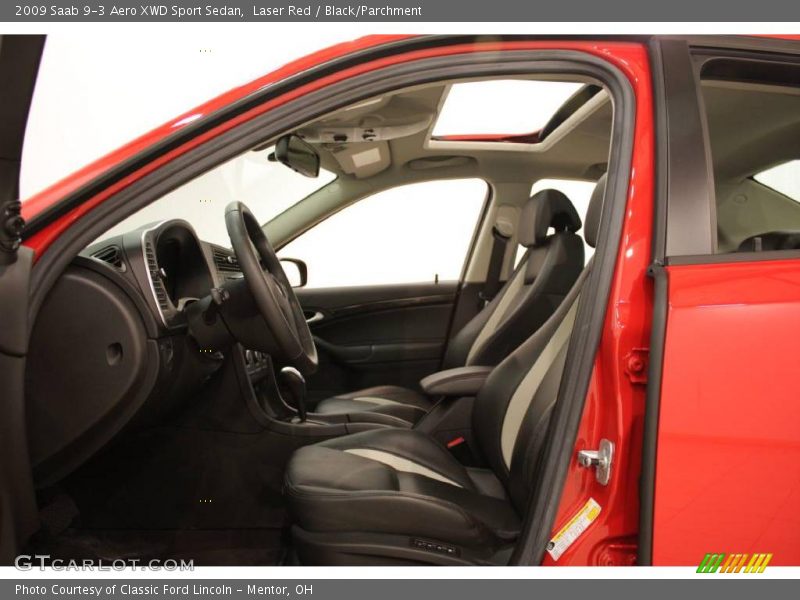 Laser Red / Black/Parchment 2009 Saab 9-3 Aero XWD Sport Sedan