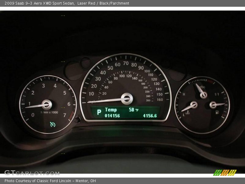 Laser Red / Black/Parchment 2009 Saab 9-3 Aero XWD Sport Sedan