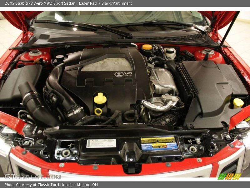 Laser Red / Black/Parchment 2009 Saab 9-3 Aero XWD Sport Sedan
