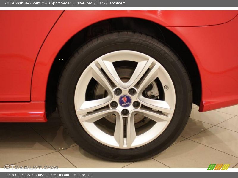 Laser Red / Black/Parchment 2009 Saab 9-3 Aero XWD Sport Sedan