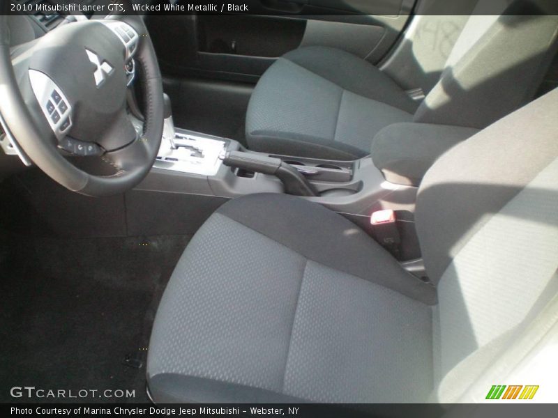 Wicked White Metallic / Black 2010 Mitsubishi Lancer GTS