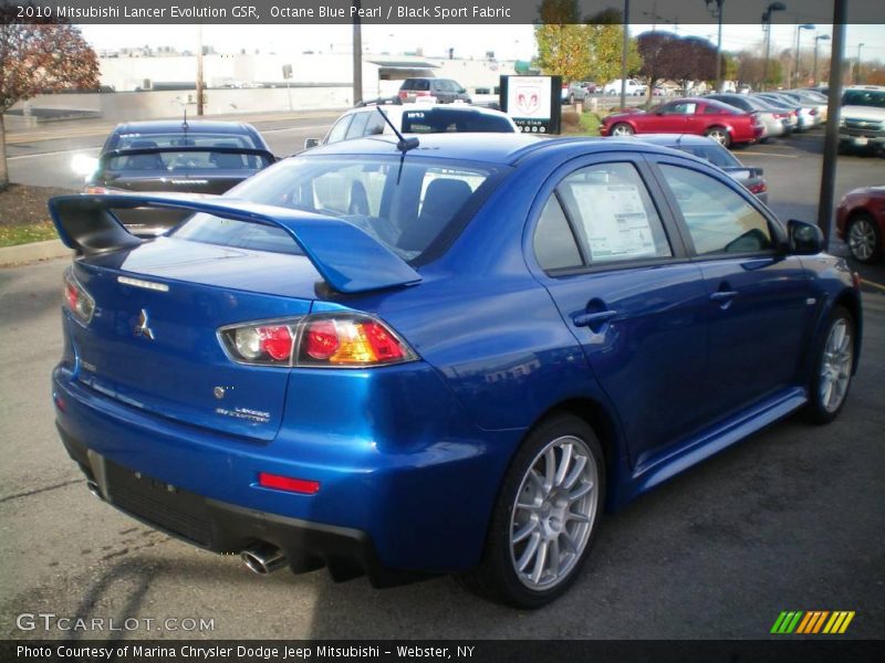 Octane Blue Pearl / Black Sport Fabric 2010 Mitsubishi Lancer Evolution GSR