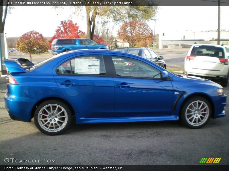Octane Blue Pearl / Black Sport Fabric 2010 Mitsubishi Lancer Evolution GSR