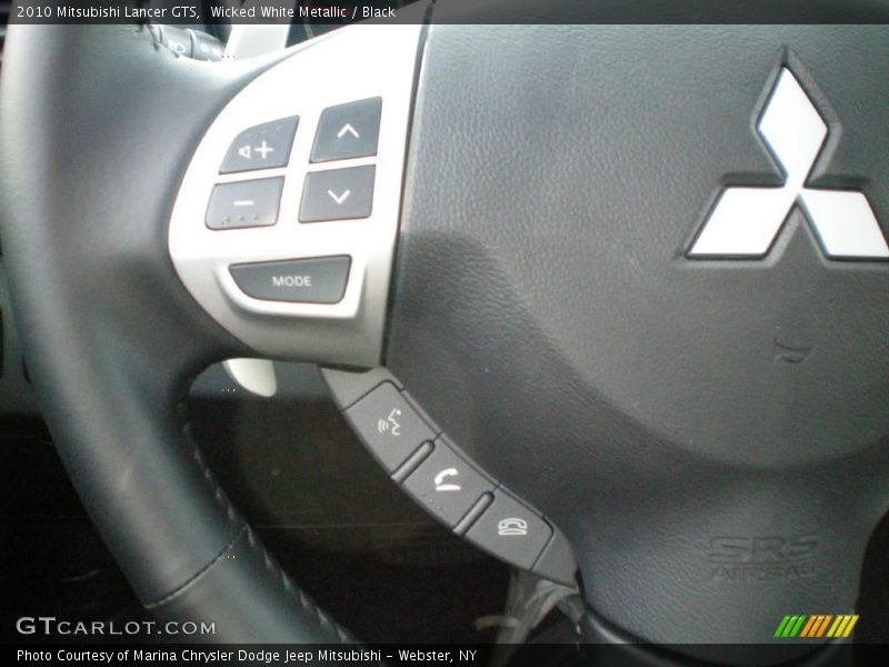 Wicked White Metallic / Black 2010 Mitsubishi Lancer GTS