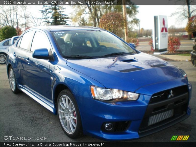 Octane Blue Pearl / Black Sport Fabric 2010 Mitsubishi Lancer Evolution GSR