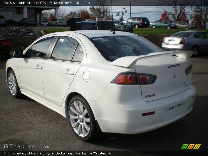 Wicked White Metallic / Black 2010 Mitsubishi Lancer GTS