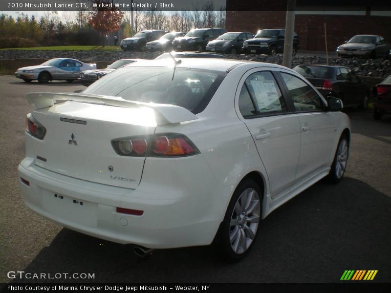Wicked White Metallic / Black 2010 Mitsubishi Lancer GTS
