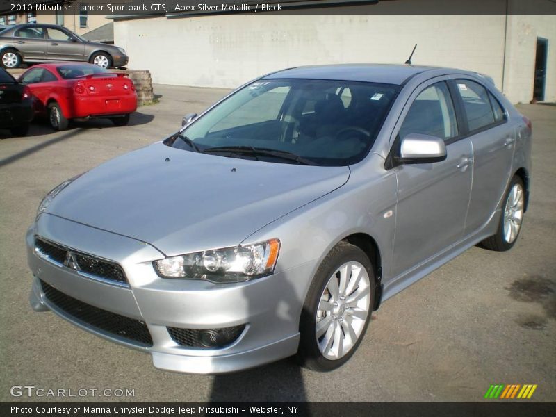 Apex Silver Metallic / Black 2010 Mitsubishi Lancer Sportback GTS