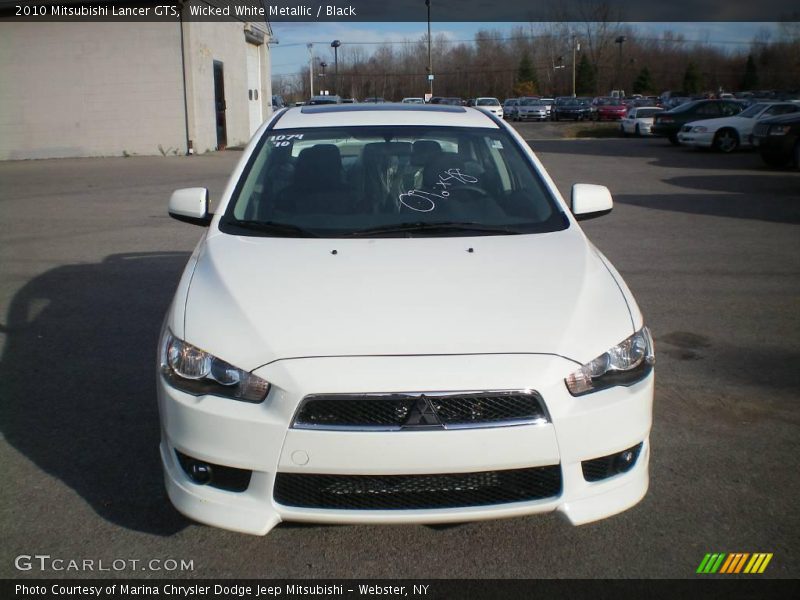 Wicked White Metallic / Black 2010 Mitsubishi Lancer GTS
