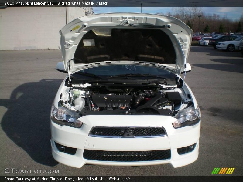 Wicked White Metallic / Black 2010 Mitsubishi Lancer GTS