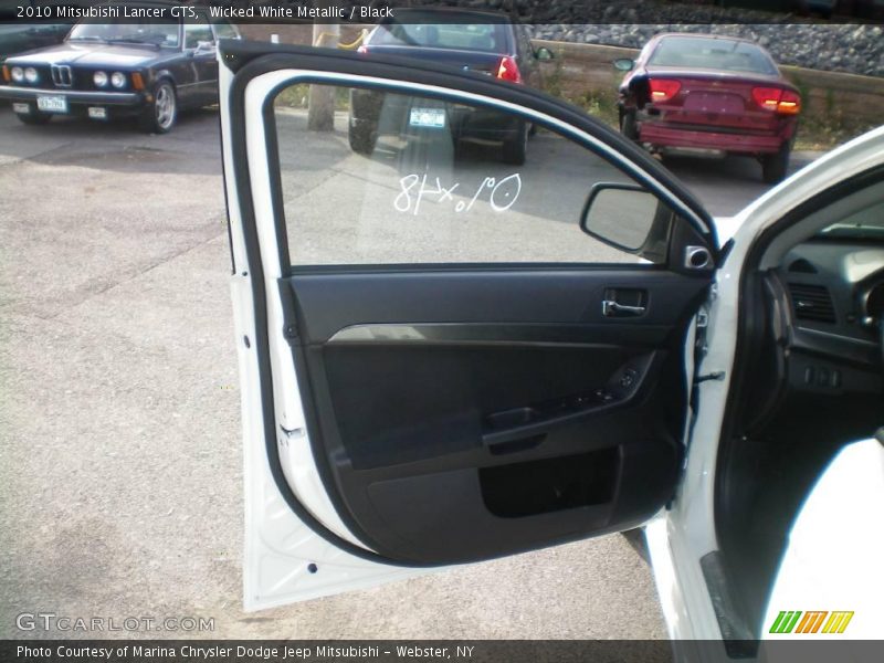 Wicked White Metallic / Black 2010 Mitsubishi Lancer GTS