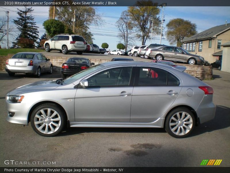 Apex Silver Metallic / Black 2010 Mitsubishi Lancer Sportback GTS