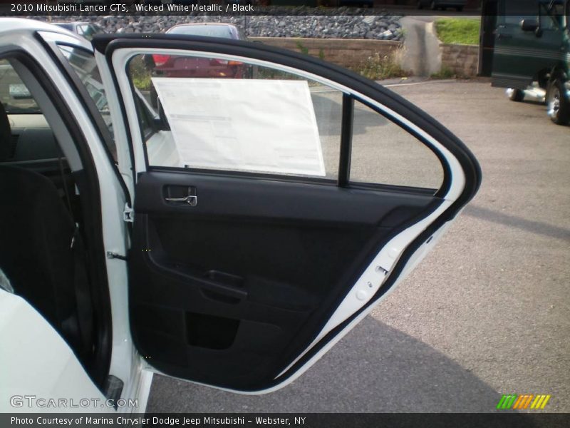 Wicked White Metallic / Black 2010 Mitsubishi Lancer GTS