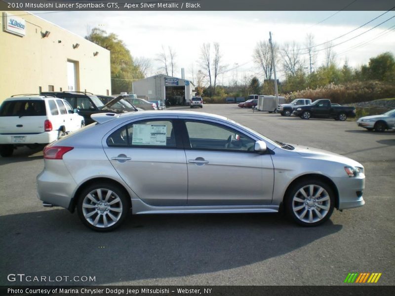 Apex Silver Metallic / Black 2010 Mitsubishi Lancer Sportback GTS