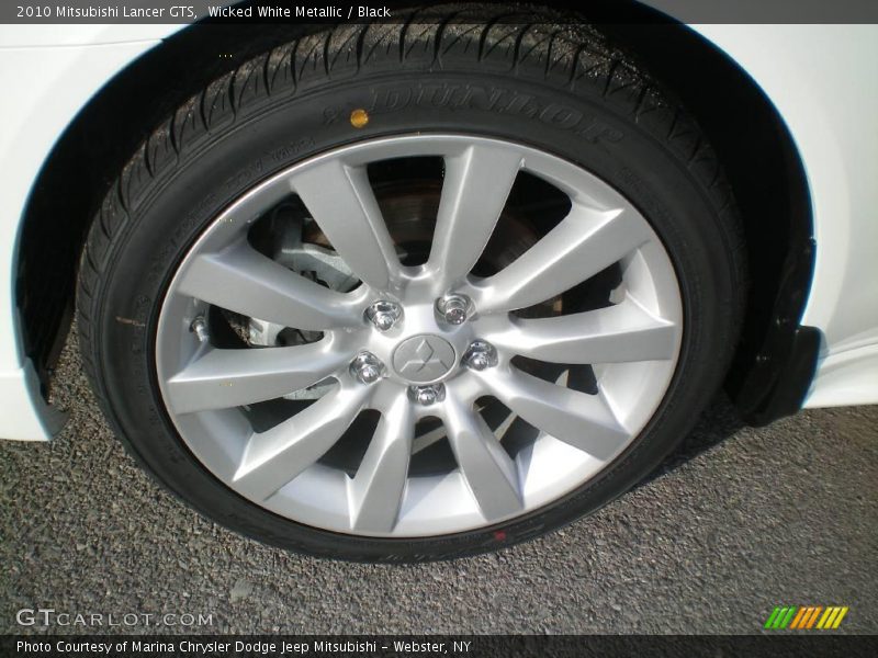Wicked White Metallic / Black 2010 Mitsubishi Lancer GTS
