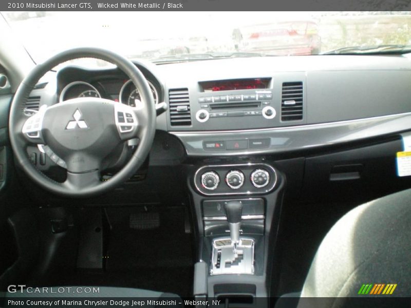 Wicked White Metallic / Black 2010 Mitsubishi Lancer GTS