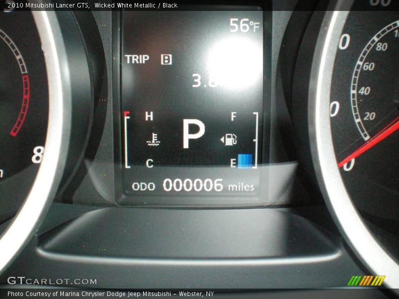 Wicked White Metallic / Black 2010 Mitsubishi Lancer GTS