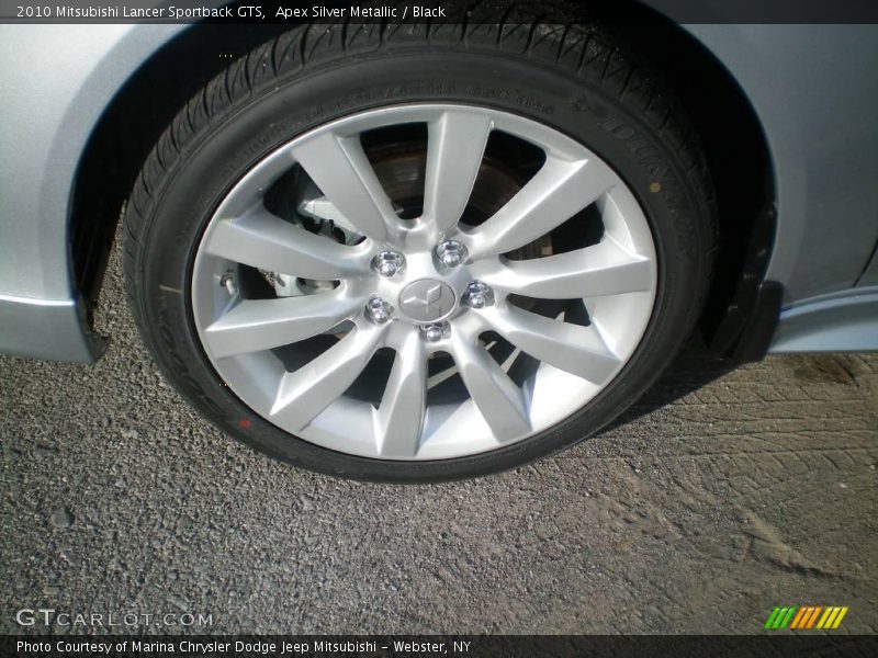 Apex Silver Metallic / Black 2010 Mitsubishi Lancer Sportback GTS