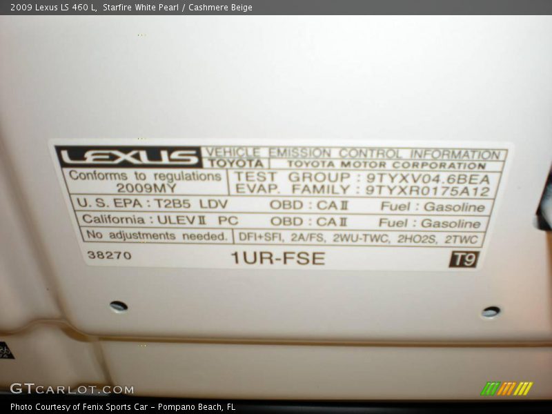 Starfire White Pearl / Cashmere Beige 2009 Lexus LS 460 L