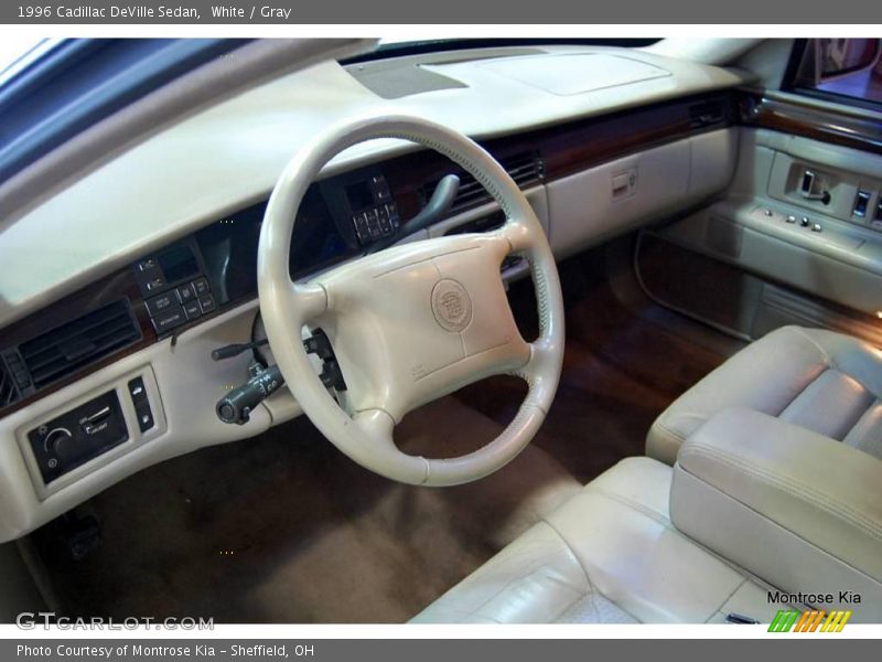 White / Gray 1996 Cadillac DeVille Sedan
