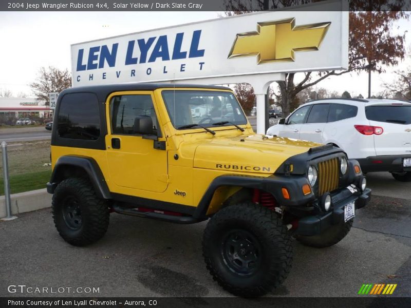 Solar Yellow / Dark Slate Gray 2004 Jeep Wrangler Rubicon 4x4