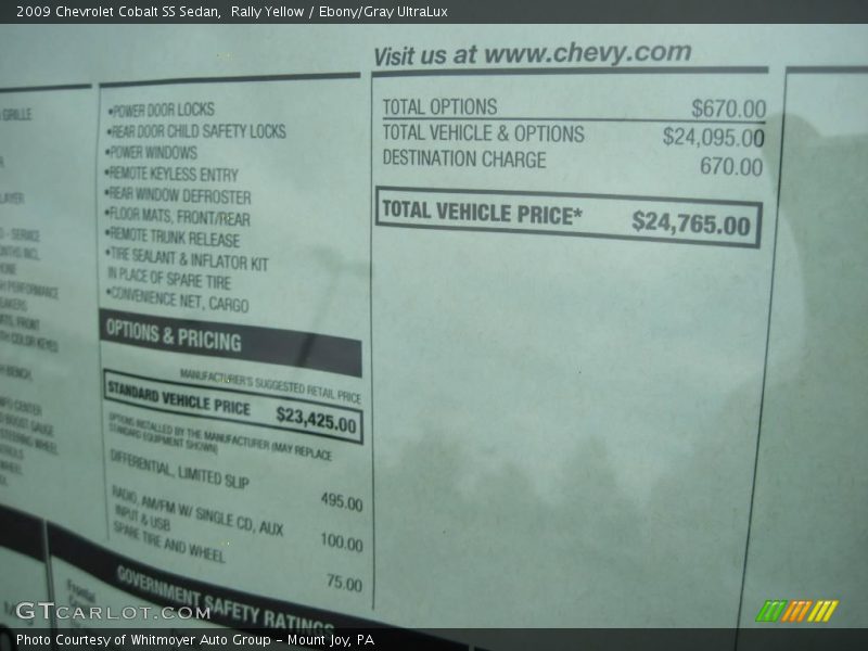 Rally Yellow / Ebony/Gray UltraLux 2009 Chevrolet Cobalt SS Sedan