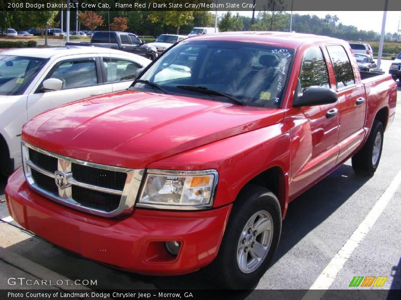 Flame Red / Dark Slate Gray/Medium Slate Gray 2008 Dodge Dakota SLT Crew Cab