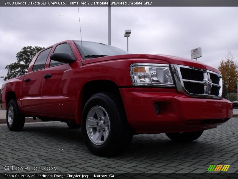 Flame Red / Dark Slate Gray/Medium Slate Gray 2008 Dodge Dakota SLT Crew Cab