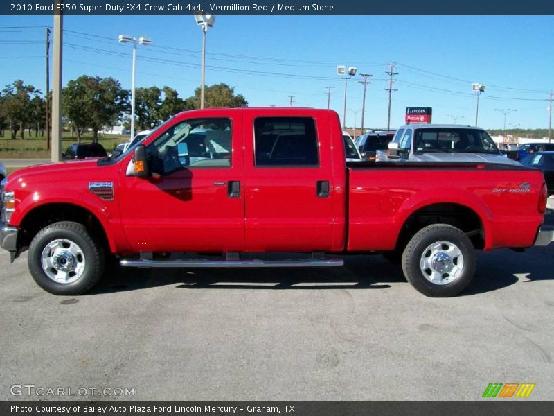 Vermillion Red / Medium Stone 2010 Ford F250 Super Duty FX4 Crew Cab 4x4