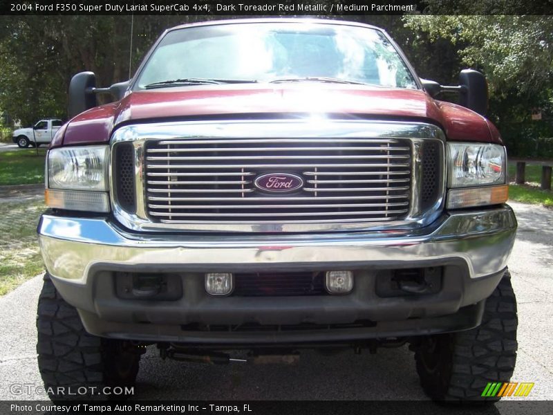 Dark Toreador Red Metallic / Medium Parchment 2004 Ford F350 Super Duty Lariat SuperCab 4x4