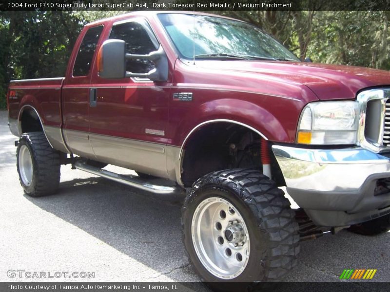 Dark Toreador Red Metallic / Medium Parchment 2004 Ford F350 Super Duty Lariat SuperCab 4x4