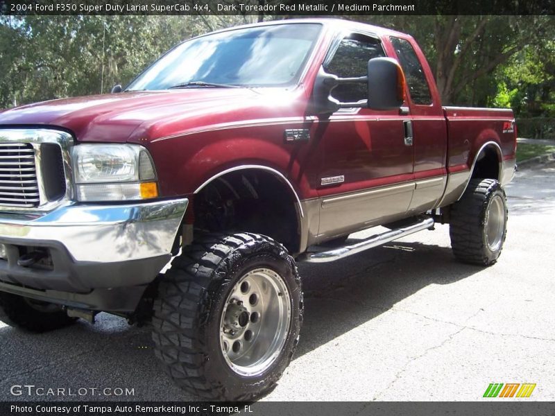 Dark Toreador Red Metallic / Medium Parchment 2004 Ford F350 Super Duty Lariat SuperCab 4x4