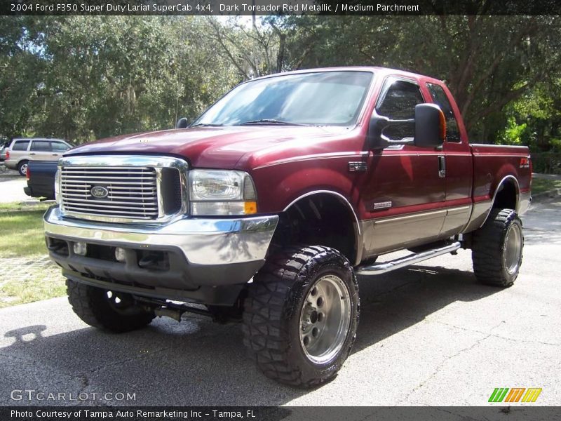 Dark Toreador Red Metallic / Medium Parchment 2004 Ford F350 Super Duty Lariat SuperCab 4x4