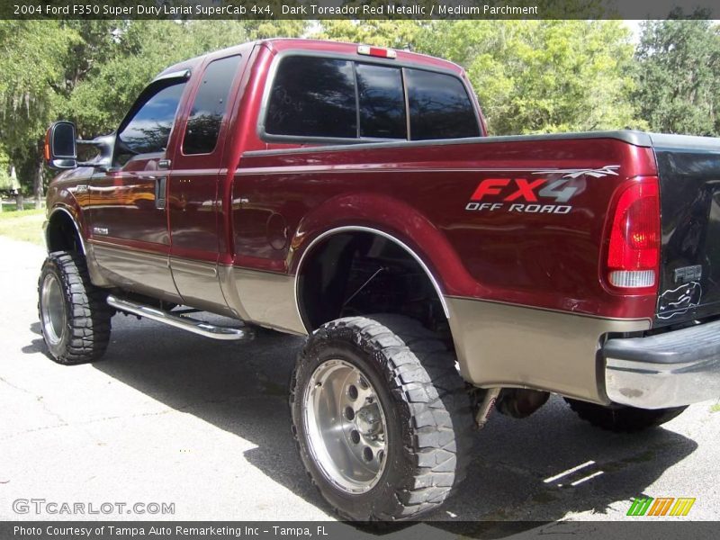 Dark Toreador Red Metallic / Medium Parchment 2004 Ford F350 Super Duty Lariat SuperCab 4x4