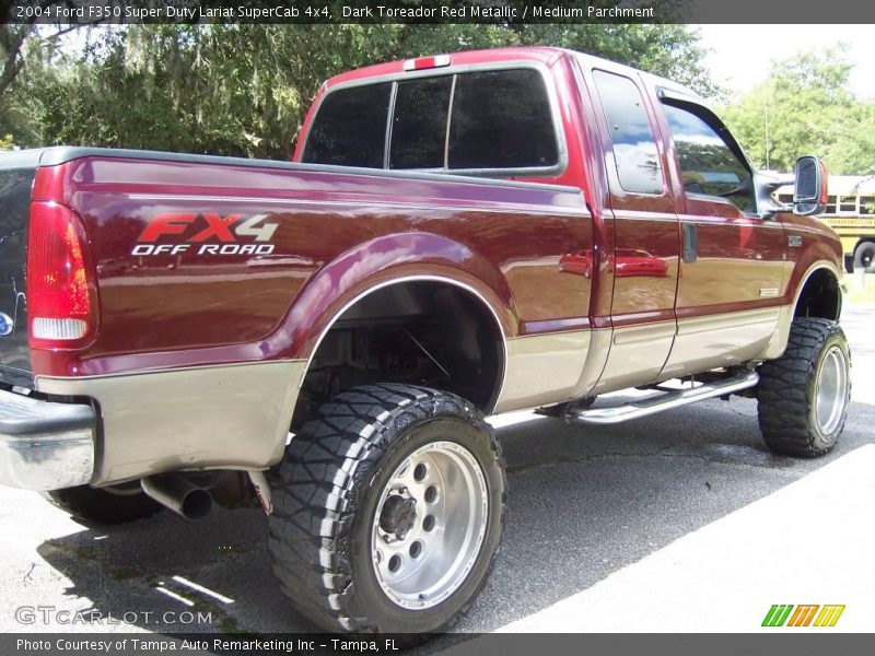 Dark Toreador Red Metallic / Medium Parchment 2004 Ford F350 Super Duty Lariat SuperCab 4x4