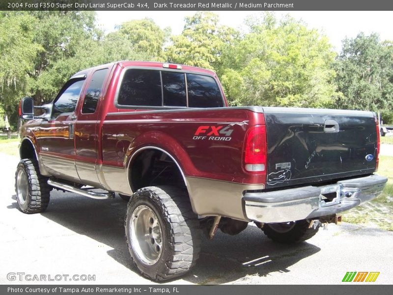 Dark Toreador Red Metallic / Medium Parchment 2004 Ford F350 Super Duty Lariat SuperCab 4x4