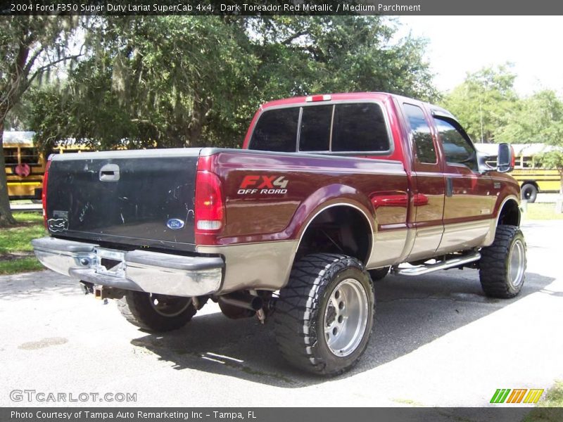 Dark Toreador Red Metallic / Medium Parchment 2004 Ford F350 Super Duty Lariat SuperCab 4x4