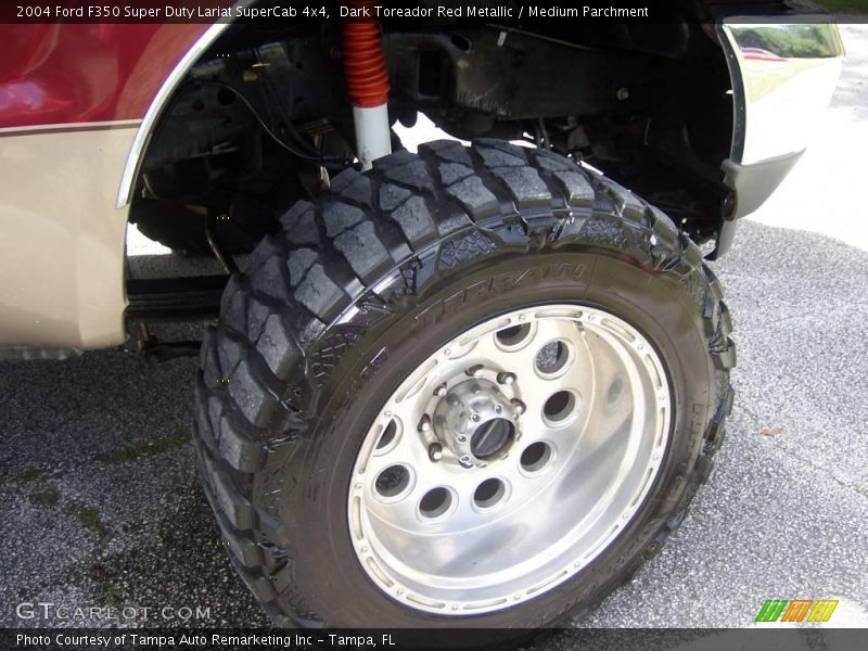 Dark Toreador Red Metallic / Medium Parchment 2004 Ford F350 Super Duty Lariat SuperCab 4x4