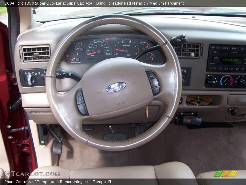 Dark Toreador Red Metallic / Medium Parchment 2004 Ford F350 Super Duty Lariat SuperCab 4x4