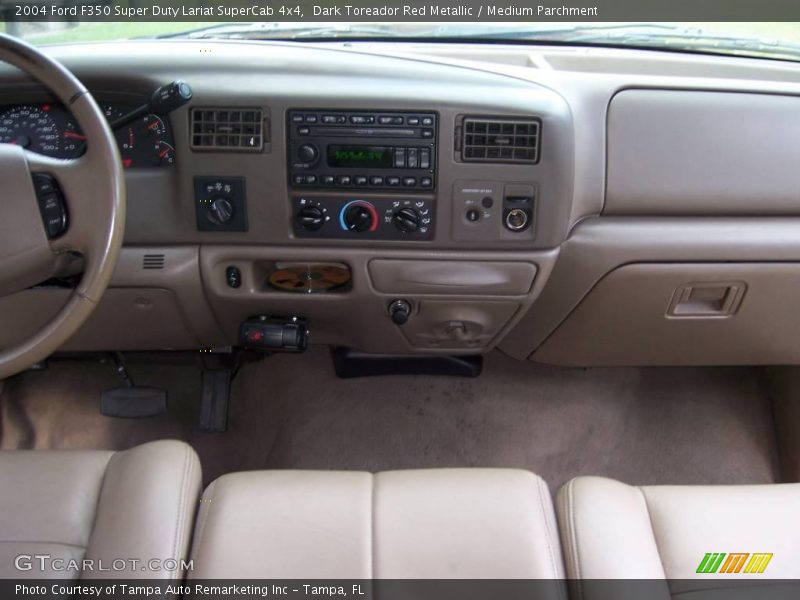 Dark Toreador Red Metallic / Medium Parchment 2004 Ford F350 Super Duty Lariat SuperCab 4x4