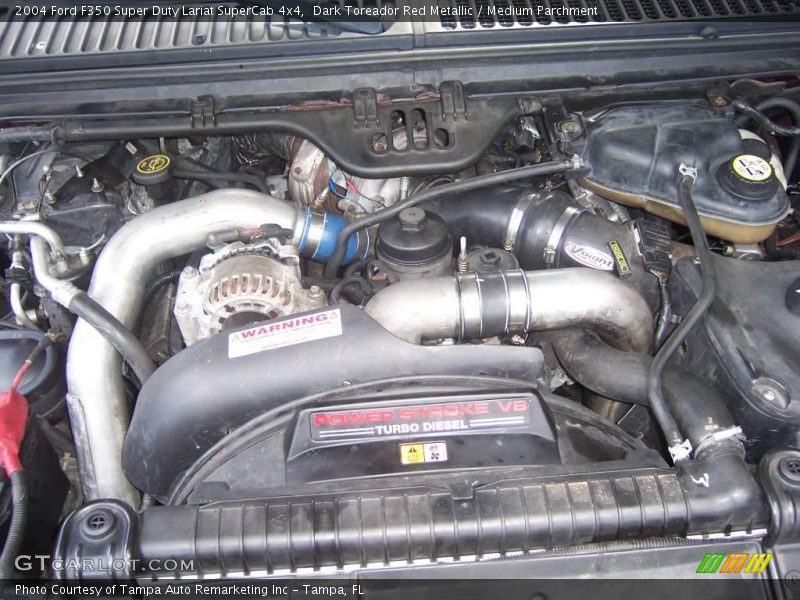 Dark Toreador Red Metallic / Medium Parchment 2004 Ford F350 Super Duty Lariat SuperCab 4x4