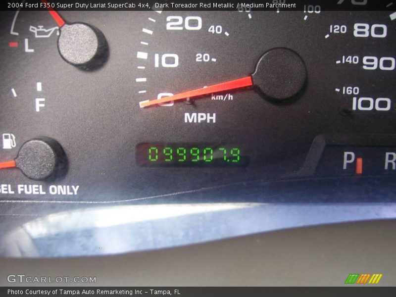 Dark Toreador Red Metallic / Medium Parchment 2004 Ford F350 Super Duty Lariat SuperCab 4x4