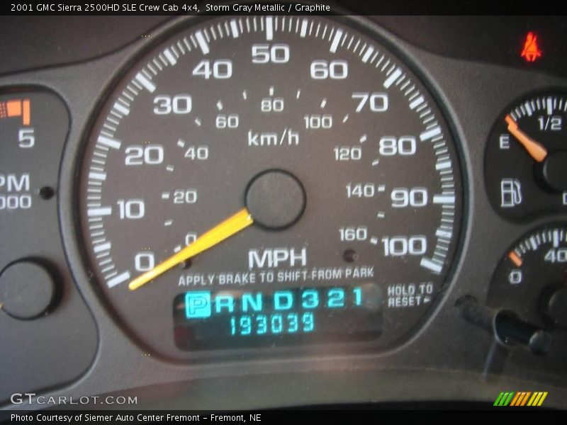 Storm Gray Metallic / Graphite 2001 GMC Sierra 2500HD SLE Crew Cab 4x4