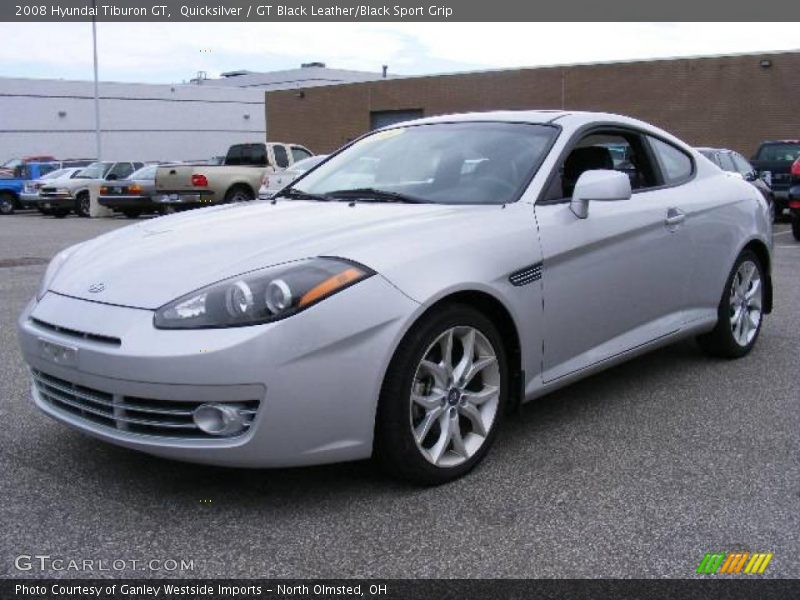 Quicksilver / GT Black Leather/Black Sport Grip 2008 Hyundai Tiburon GT