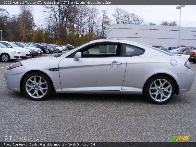Quicksilver / GT Black Leather/Black Sport Grip 2008 Hyundai Tiburon GT