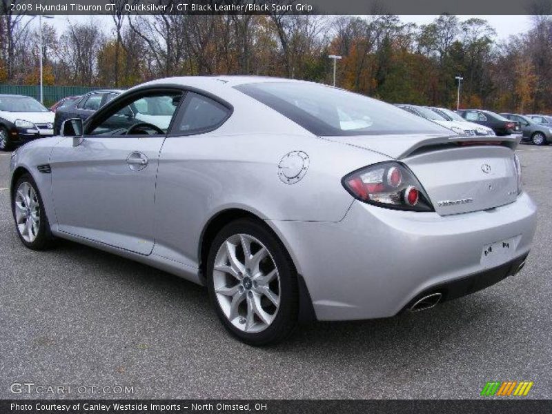 Quicksilver / GT Black Leather/Black Sport Grip 2008 Hyundai Tiburon GT