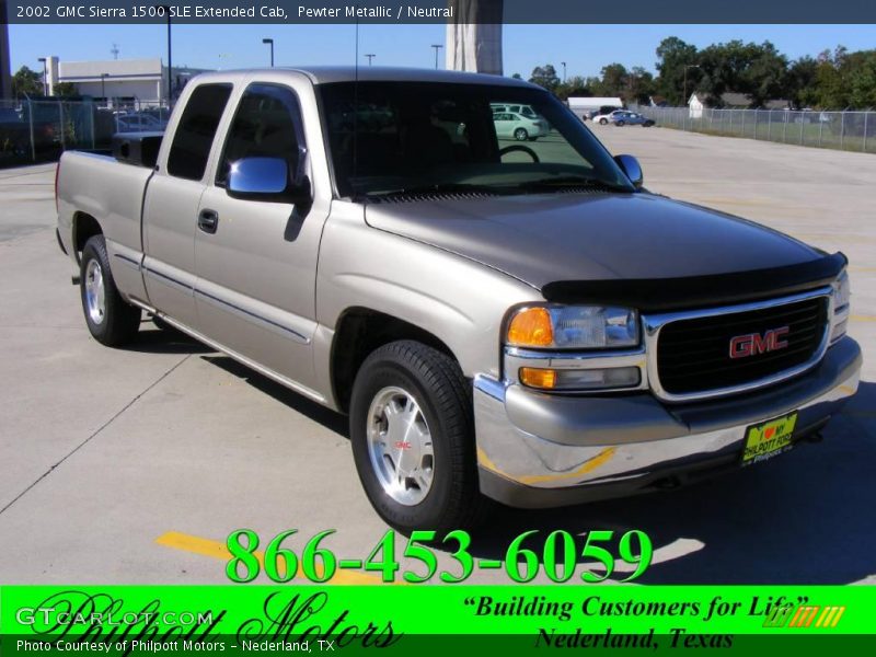 Pewter Metallic / Neutral 2002 GMC Sierra 1500 SLE Extended Cab
