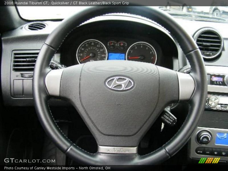Quicksilver / GT Black Leather/Black Sport Grip 2008 Hyundai Tiburon GT