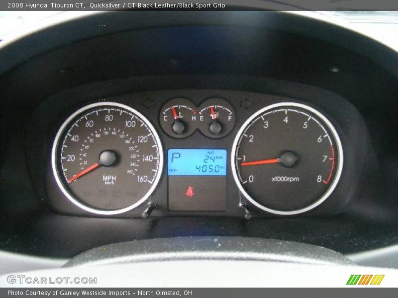 Quicksilver / GT Black Leather/Black Sport Grip 2008 Hyundai Tiburon GT